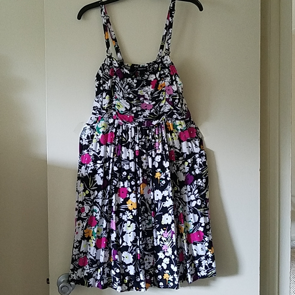 Flower tank dress with pockets